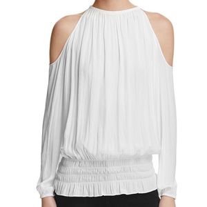 Ramy Brook
Lauren Cold-Shoulder Smocked Top XS White